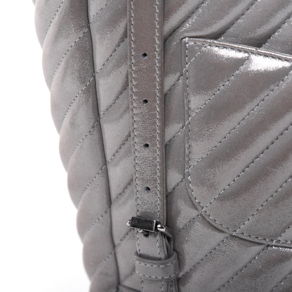 Chanel Metallic Calfskin Chevron Quilted Small Urban Spirit Backpack Silver 23 of 31