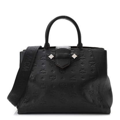 MCM Calfskin Ottomar Monogram Medium Essential Tote Black 1 of 9