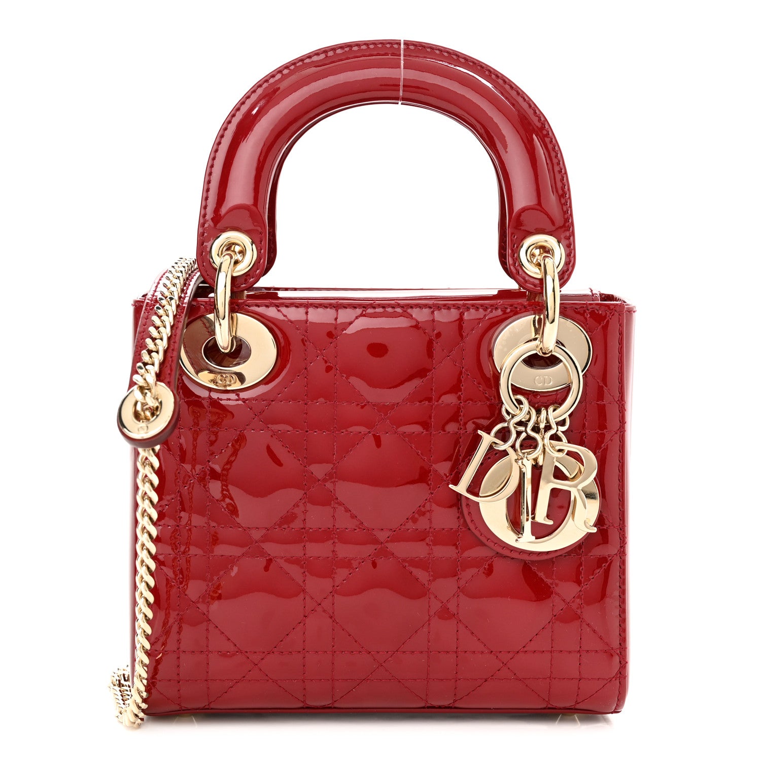 Christian Dior Patent Cannage Mini Lady Dior Red 1 of 10