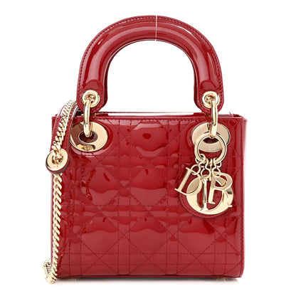 Christian Dior Patent Cannage Mini Lady Dior Red 1 of 10