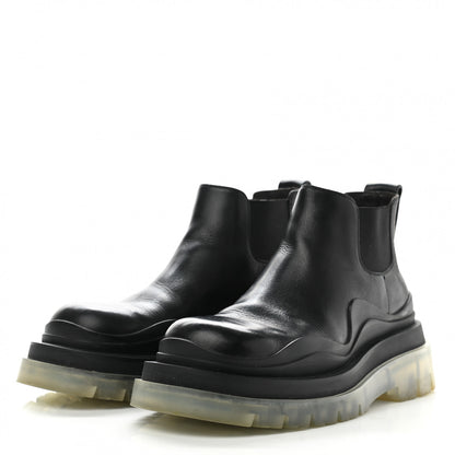 Bottega Veneta Calfskin The Tire Cropped Chelsea Short Boots 37.5 Black Transparent 3 of 10