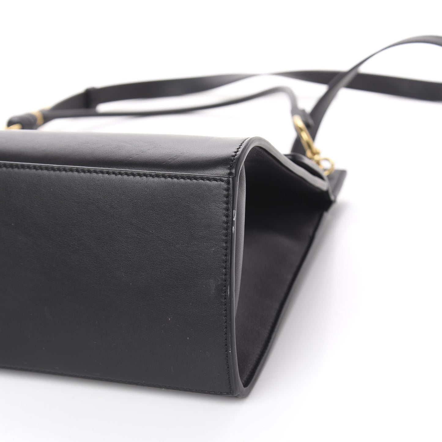 Calfskin Large Whip Top Handle Shoulder Bag Black