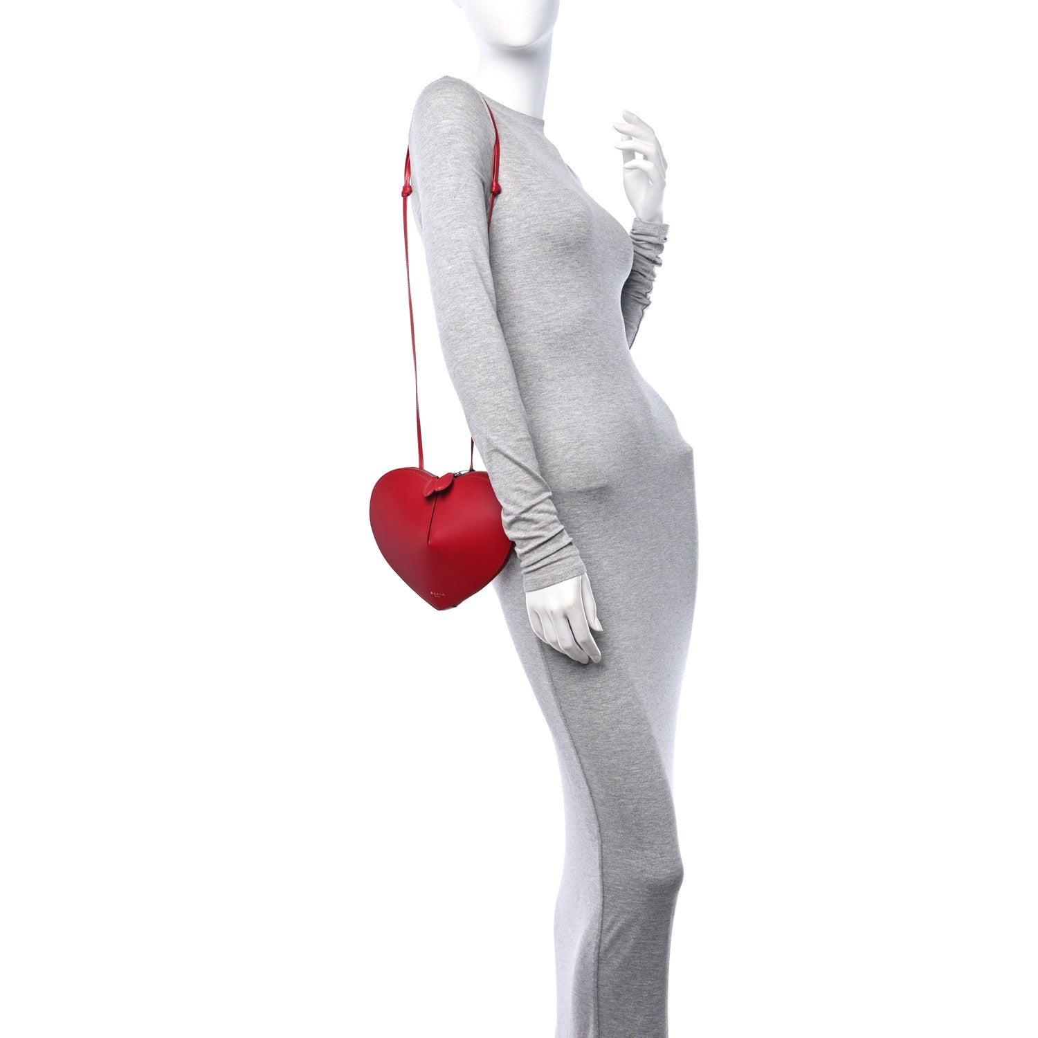 Alaia Lux Calfskin Le Coeur Bag Lacquer Red 2 of 10
