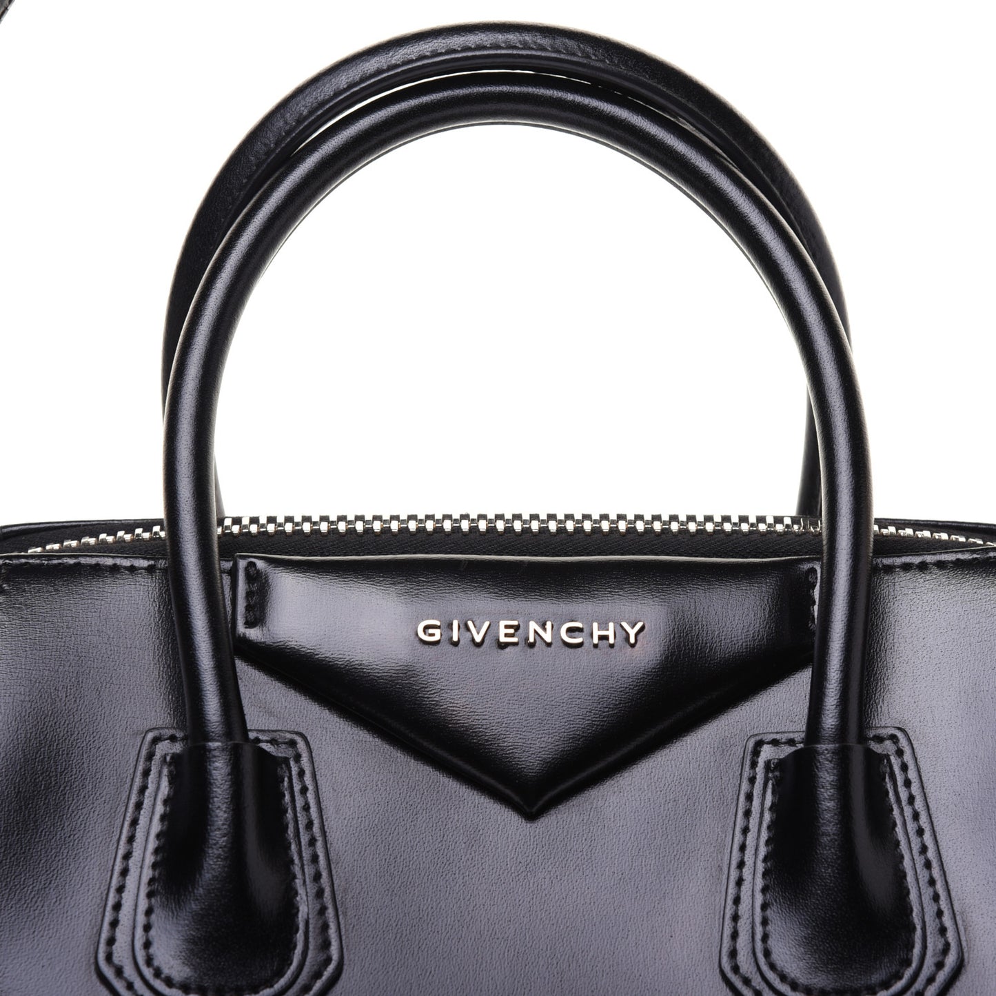 Shiny Lord Calfskin Small Antigona Black