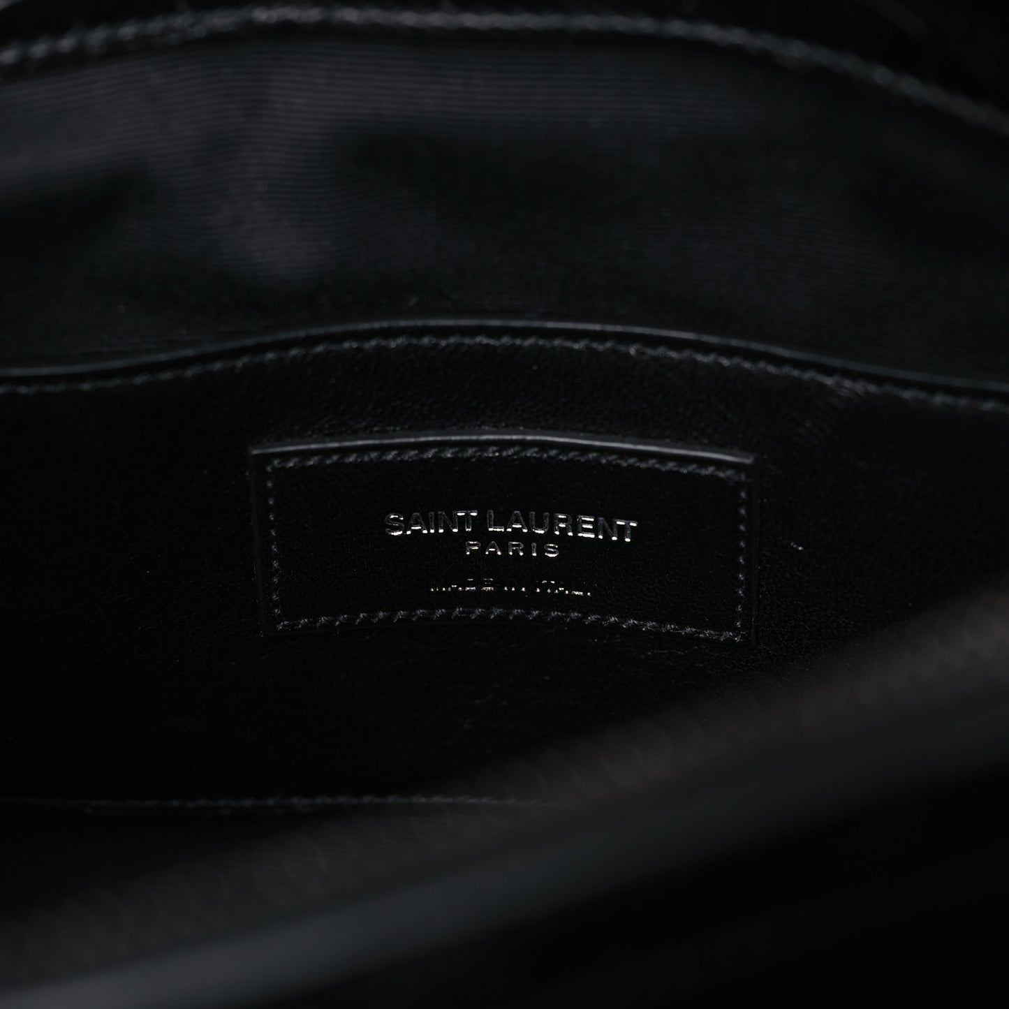 Calfskin Crocodile Embossed Large College Monogram Satchel Black