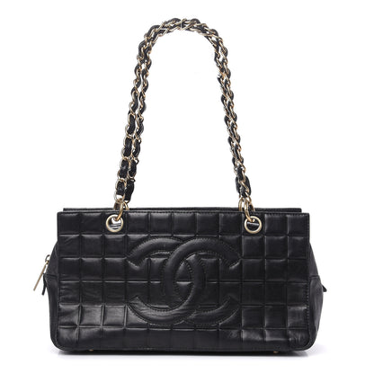 Chanel Calfskin Quilted CC Chocolate Bar Shoulder Bag Black 1 of 16