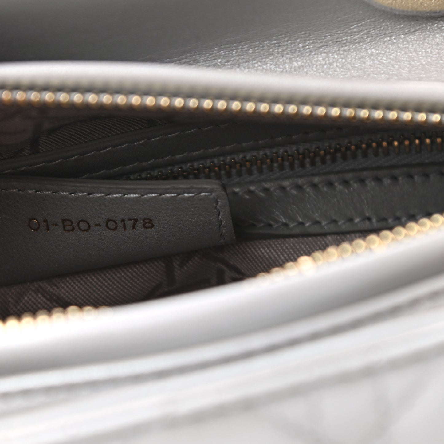 Pearly Lambskin Cannage Medium Lady Dior Grey