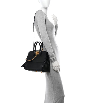 Salvatore Ferragamo Hammered Calfskin Studio Rock Bag Black 2 of 12