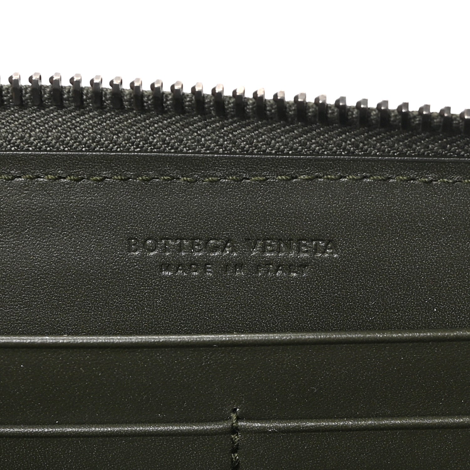 Bottega Veneta Nappa Intrecciato Zip Around Wallet Khaki 6 of 6