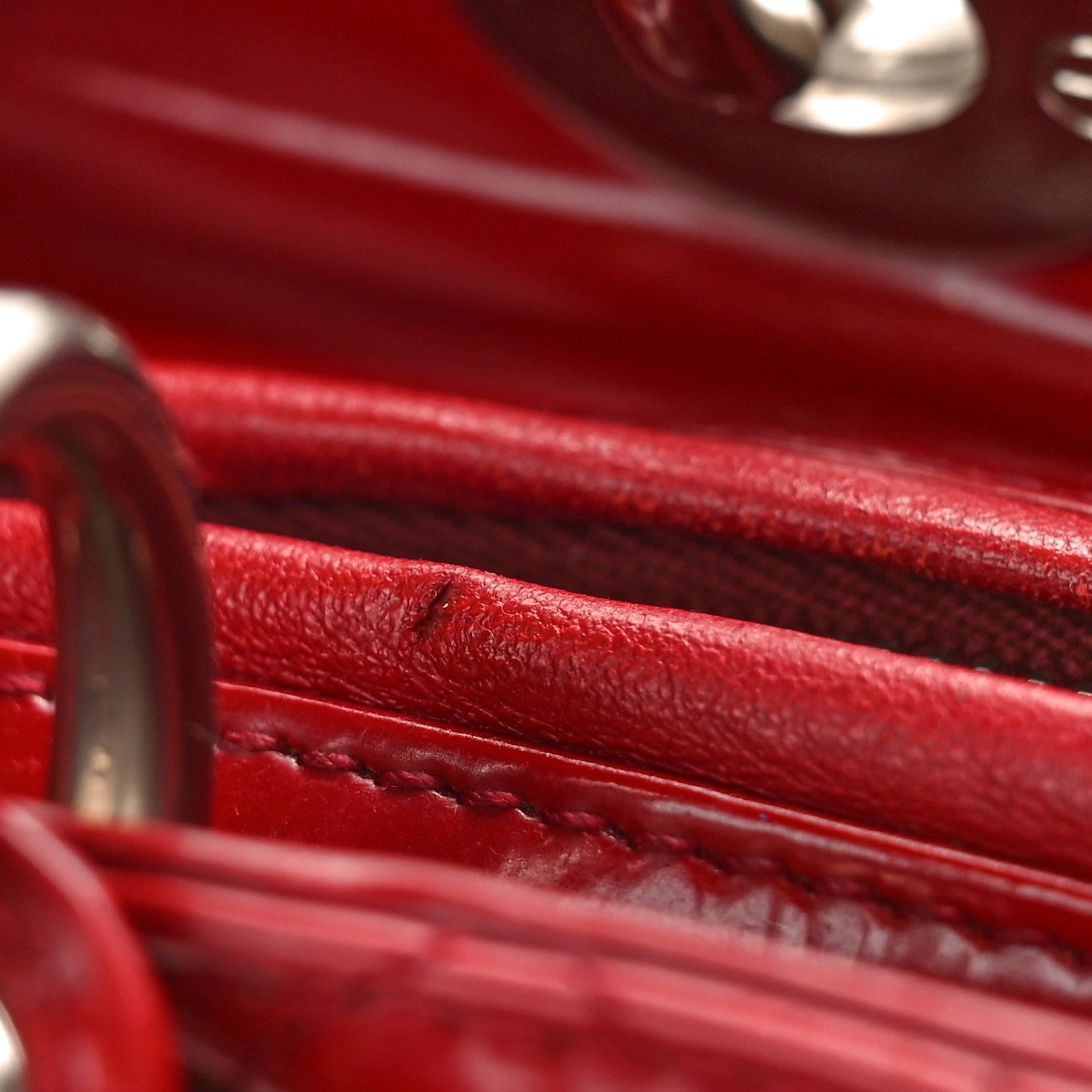 Christian Dior Patent Cannage Medium Lady Dior Red 9 of 10