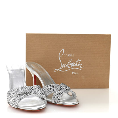 Christian Louboutin Suede Metallic Kid Lambskin Strass Mariza Is Back 85 Sandals 37.5 Silver 8 of 8