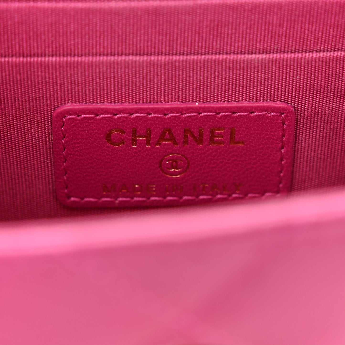 Lambskin Quilted Mini Trendy CC Clutch With Chain Fuchsia