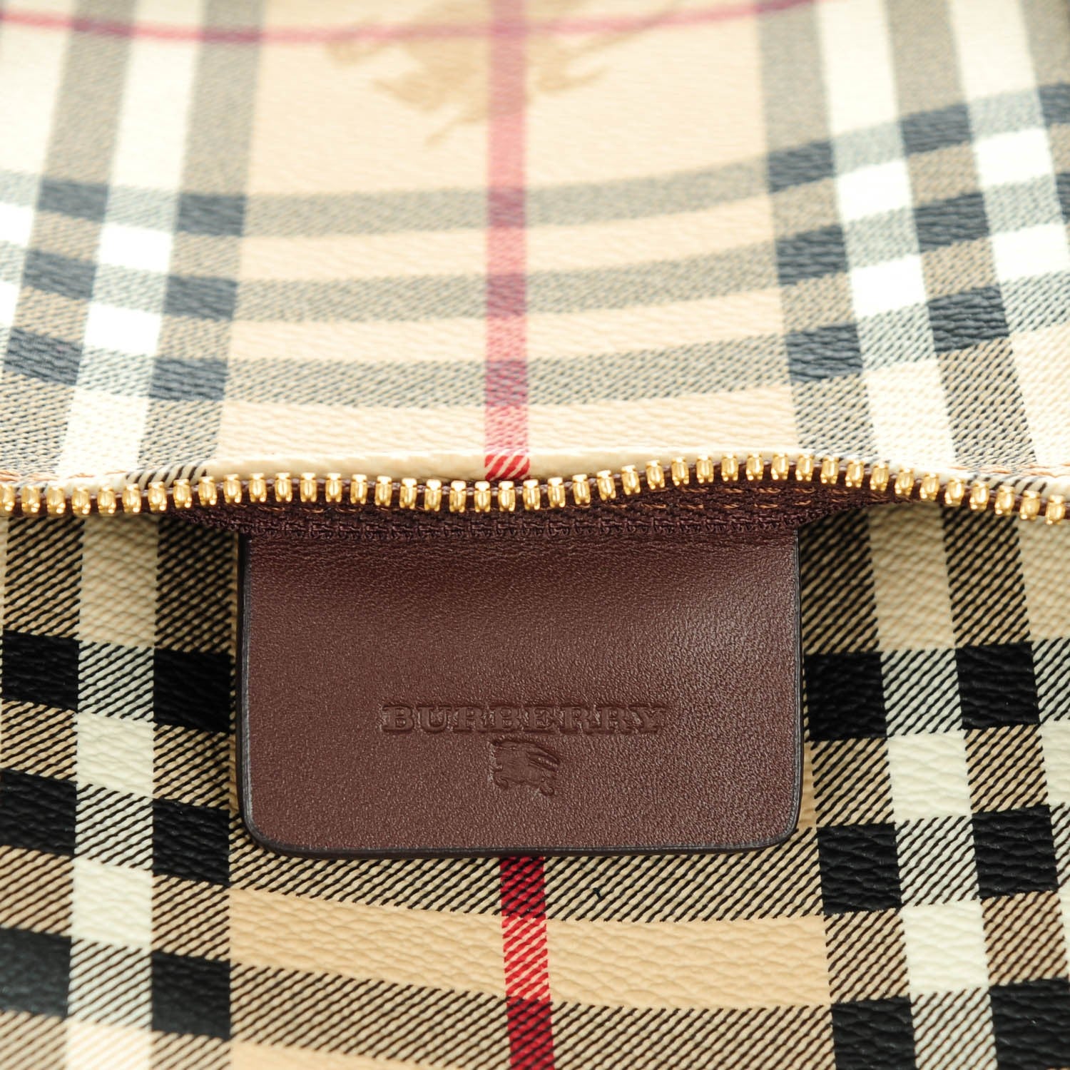 Burberry Haymarket Check Duffle Bag Dark Brown 6 of 7