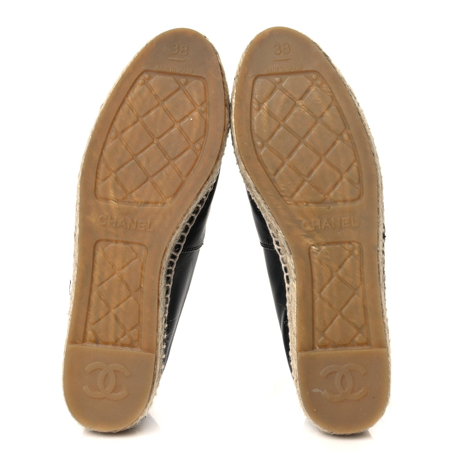 Chanel Lambskin CC Espadrilles 38 Black 5 of 10