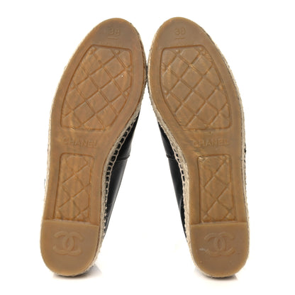 Chanel Lambskin CC Espadrilles 38 Black 5 of 10