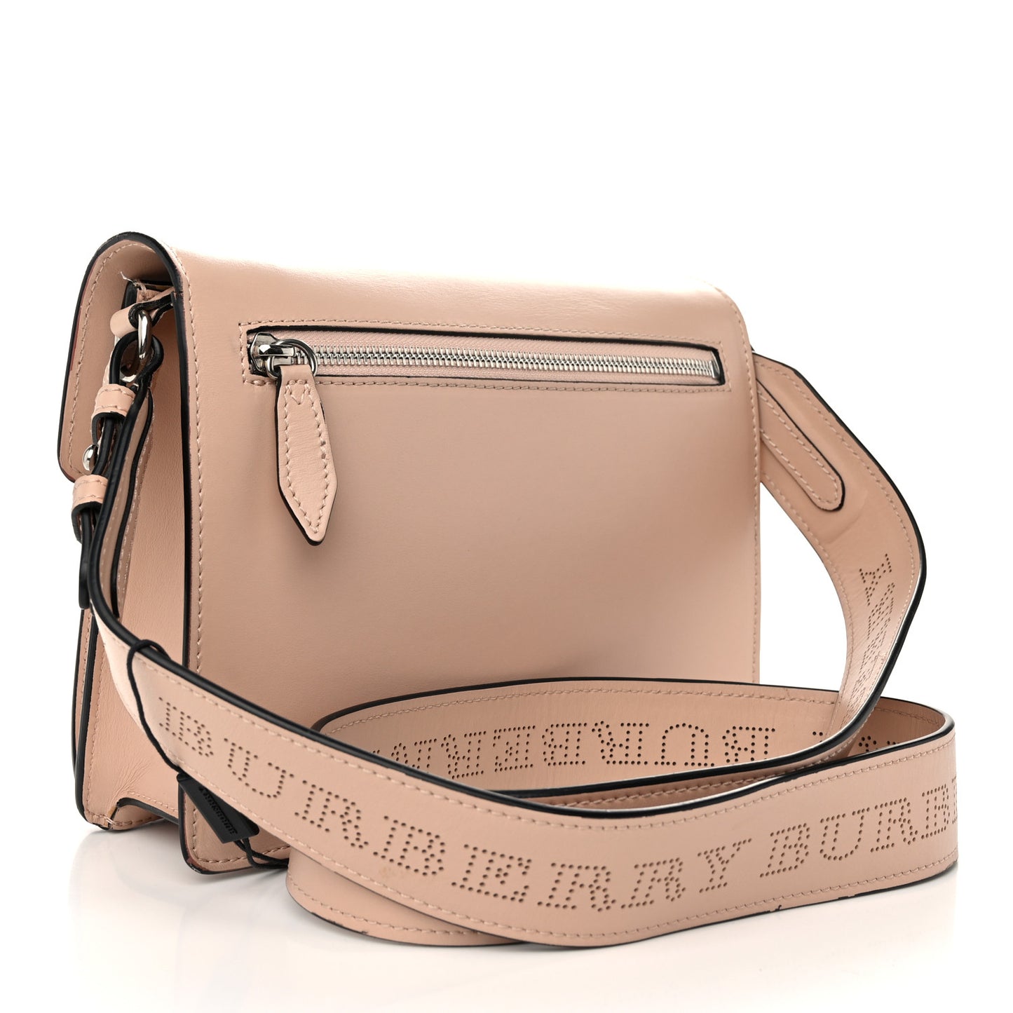 Calfskin Perforated Small Macken Crossbody Bag Pale Fawn Pink