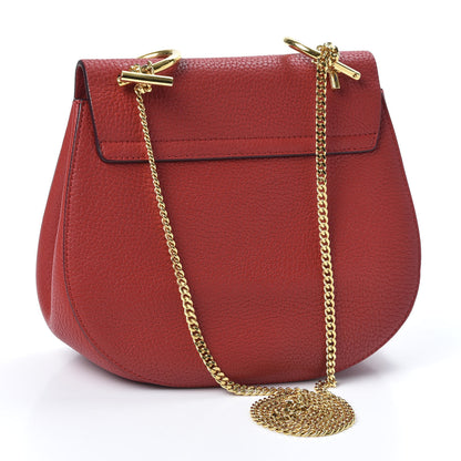 Chloe Grained Lambskin Drew Shoulder Bag Plaid Red 2 of 8