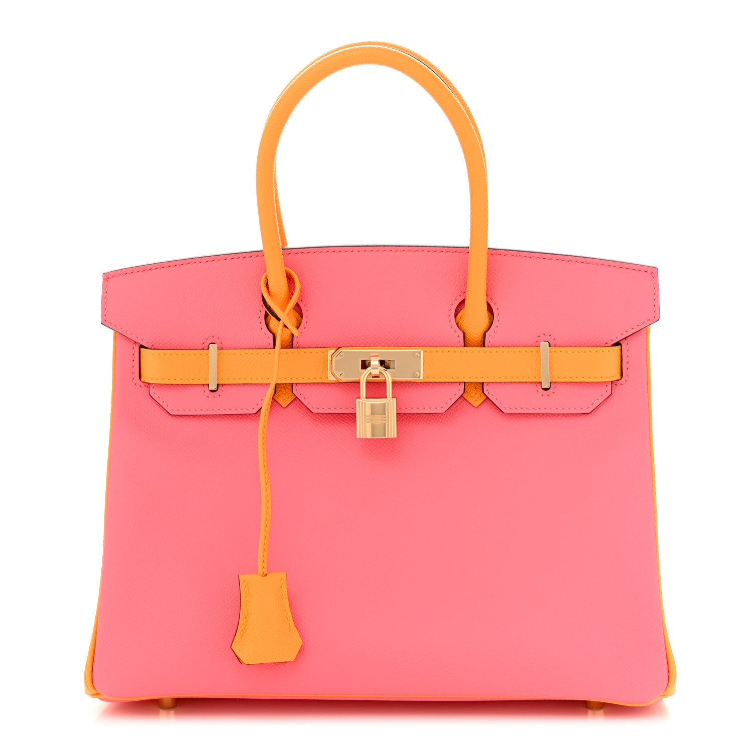 Hermes Epsom Horseshoe Birkin 30 Rose Azalee Jaune D'or 1 of 10