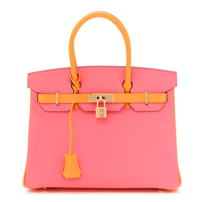 Hermes Epsom Horseshoe Birkin 30 Rose Azalee Jaune D'or 1 of 10