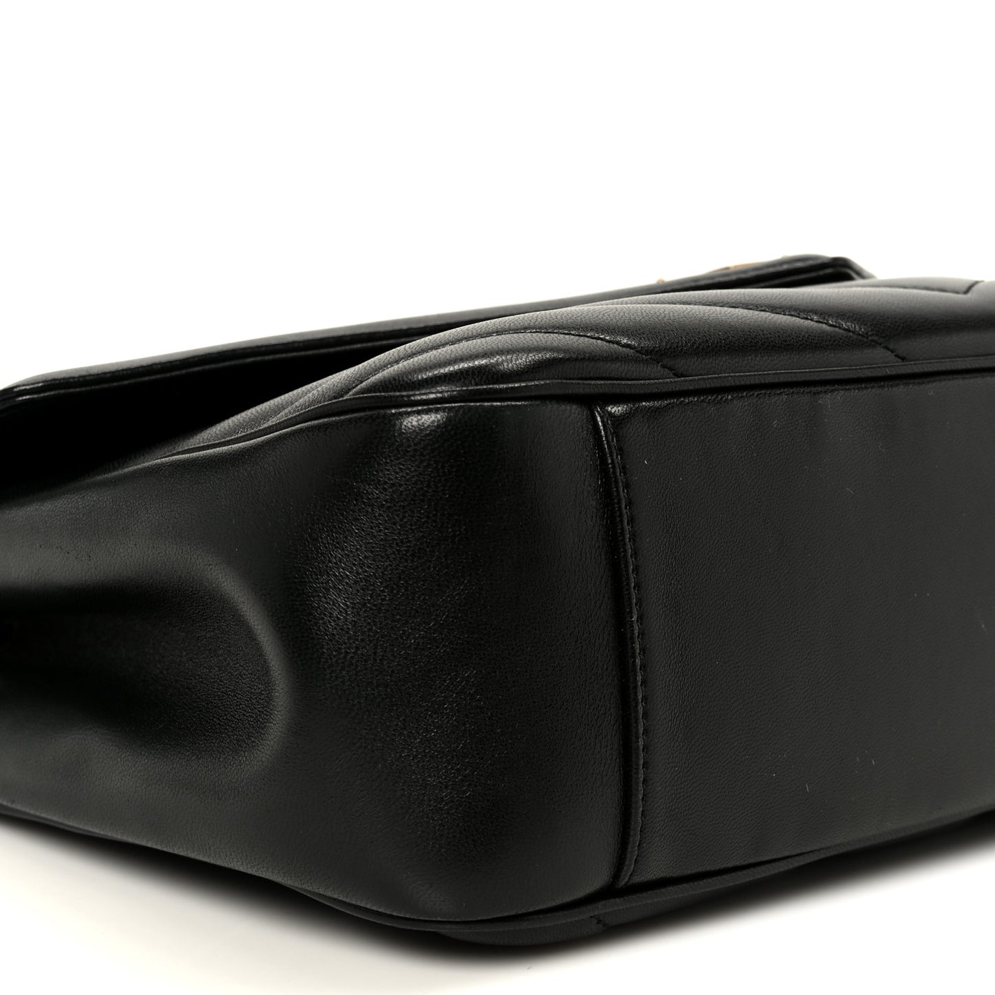 Lambskin Chevron Quilted Large Loulou Black