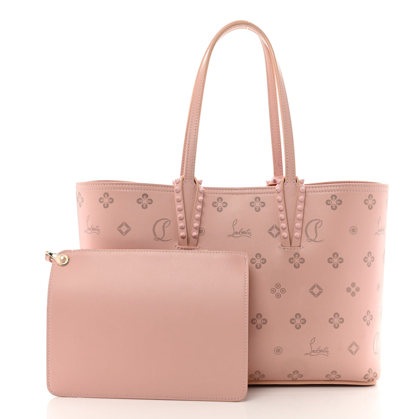 Calfskin Loubinthesky East West Cabata Tote Rosy