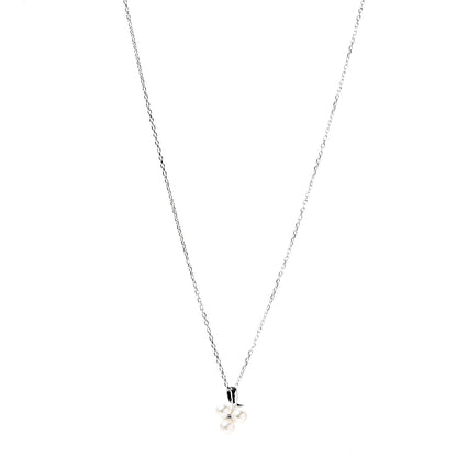 Mikimoto 18K White Gold Diamond Akoya Pearl 4.5-5mm Pendant Necklace 1 of 6
