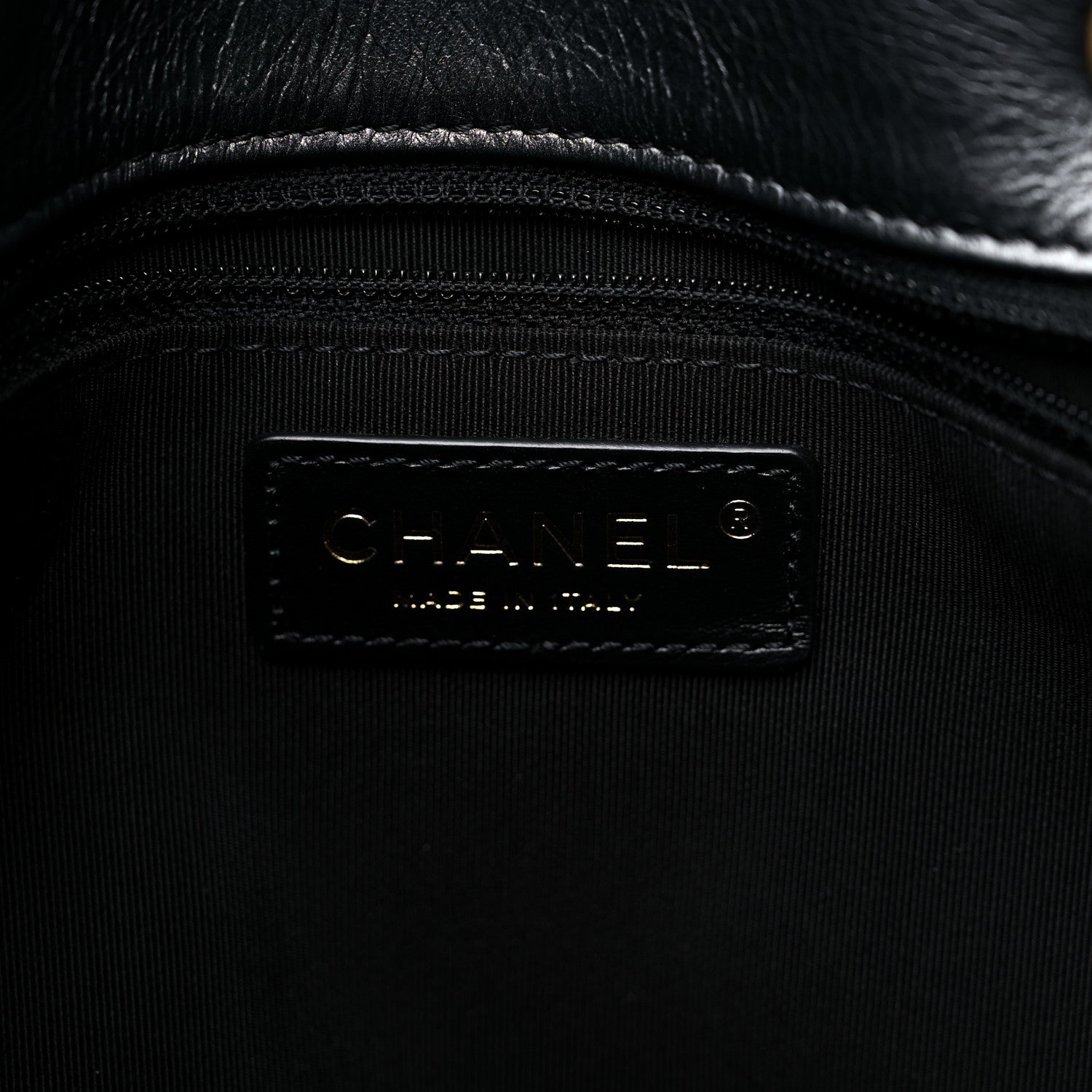 Chanel Metallic Aged Calfskin Quilted Drawstring Shopping Tote Dark Grey 6 of 12