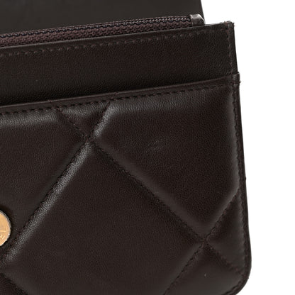 Chanel Lambskin Quilted Chanel 19 Wallet On Chain WOC Dark Brown 14 of 15