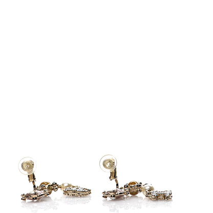 Chanel Crystal Enamel CC Drop Earrings Gold Multicolor 3 of 5