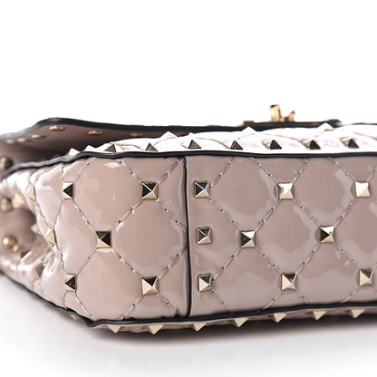 Valentino Garavani Patent Small Rockstud Spike Shoulder Bag Poudre 9 of 10