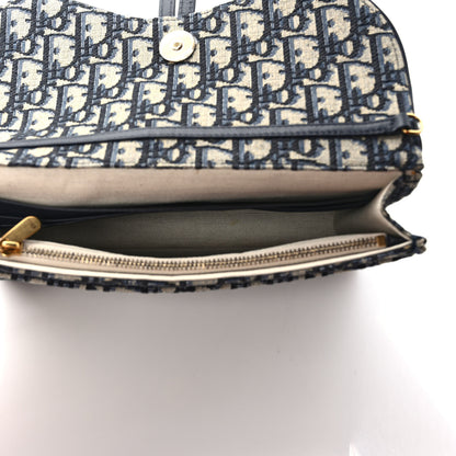 Christian Dior Oblique Saddle Chain Pouch Blue 5 of 9