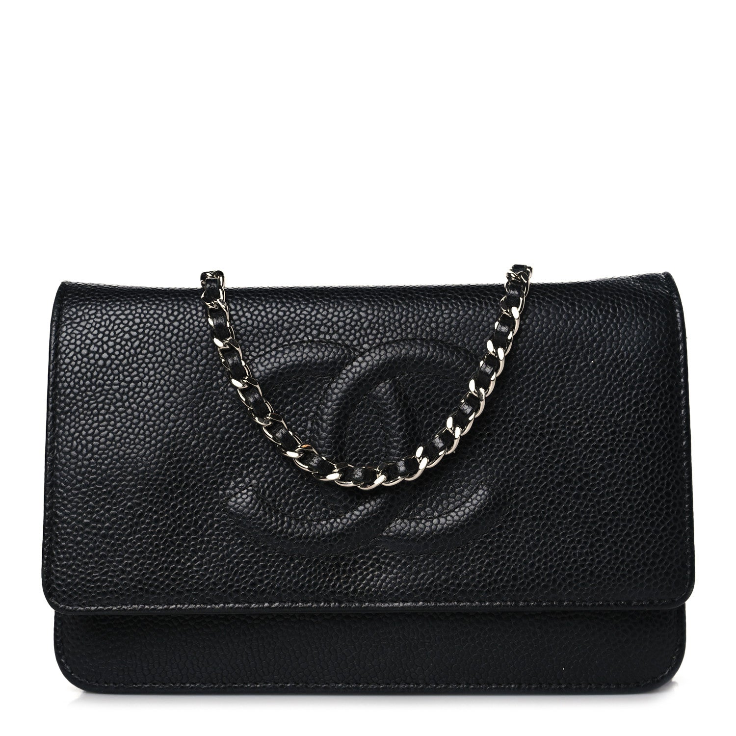 Chanel Caviar Timeless CC Wallet On Chain WOC Black 1 of 11