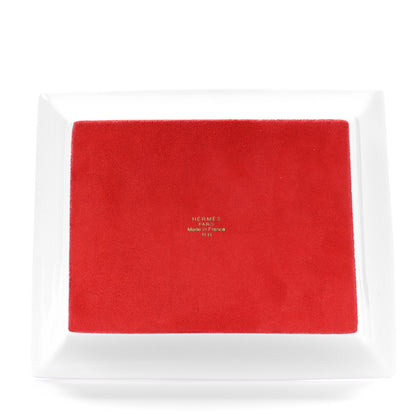 Hermes Porcelain Sellier Change Tray Rouge Or 3 of 4