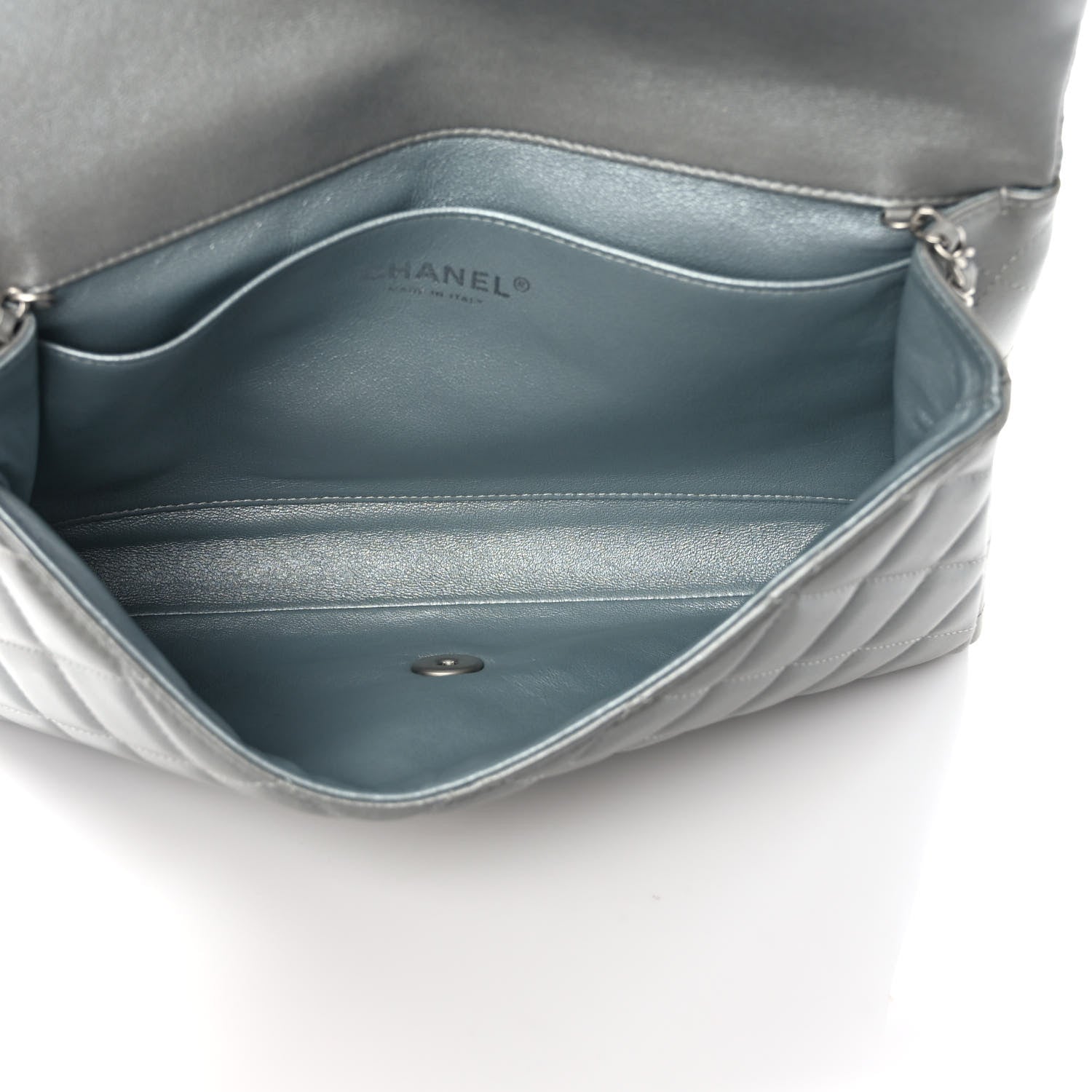 Chanel Lambskin Quilted Clutch With Chain Flap Grey 5 of 9