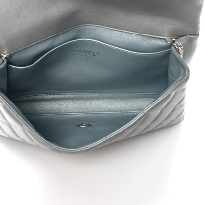 Chanel Lambskin Quilted Clutch With Chain Flap Grey 5 of 9