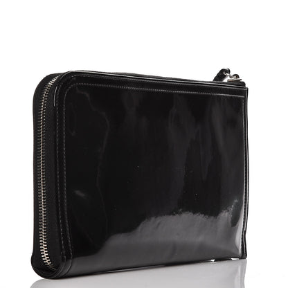 Chanel Vinyl Patent Lipstick Wristlet Wallet Black 3 of 13