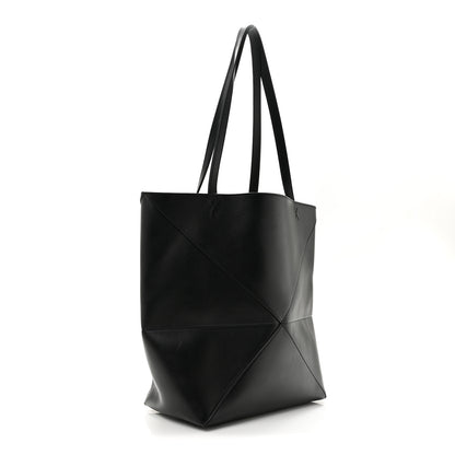 Loewe Shiny Calfskin Medium Puzzle Fold Tote Black 3 of 12