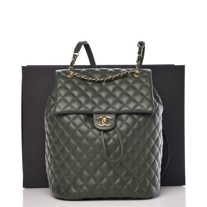Chanel Lambskin Quilted Large Urban Spirit Backpack Dark Green 9 of 9