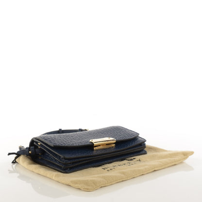 Burberry Signature Grain Clutch With Chain Blue Carbon 4 of 8