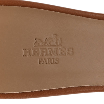 Hermes Calfskin Oasis Sandals 40 Gold 7 of 9