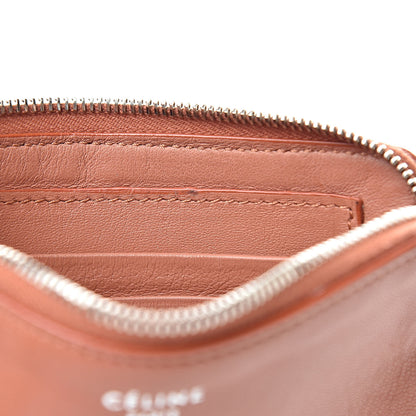 Celine Lambskin Bi-Color Solo Coin Card Case Terracotta Navy 10 of 11