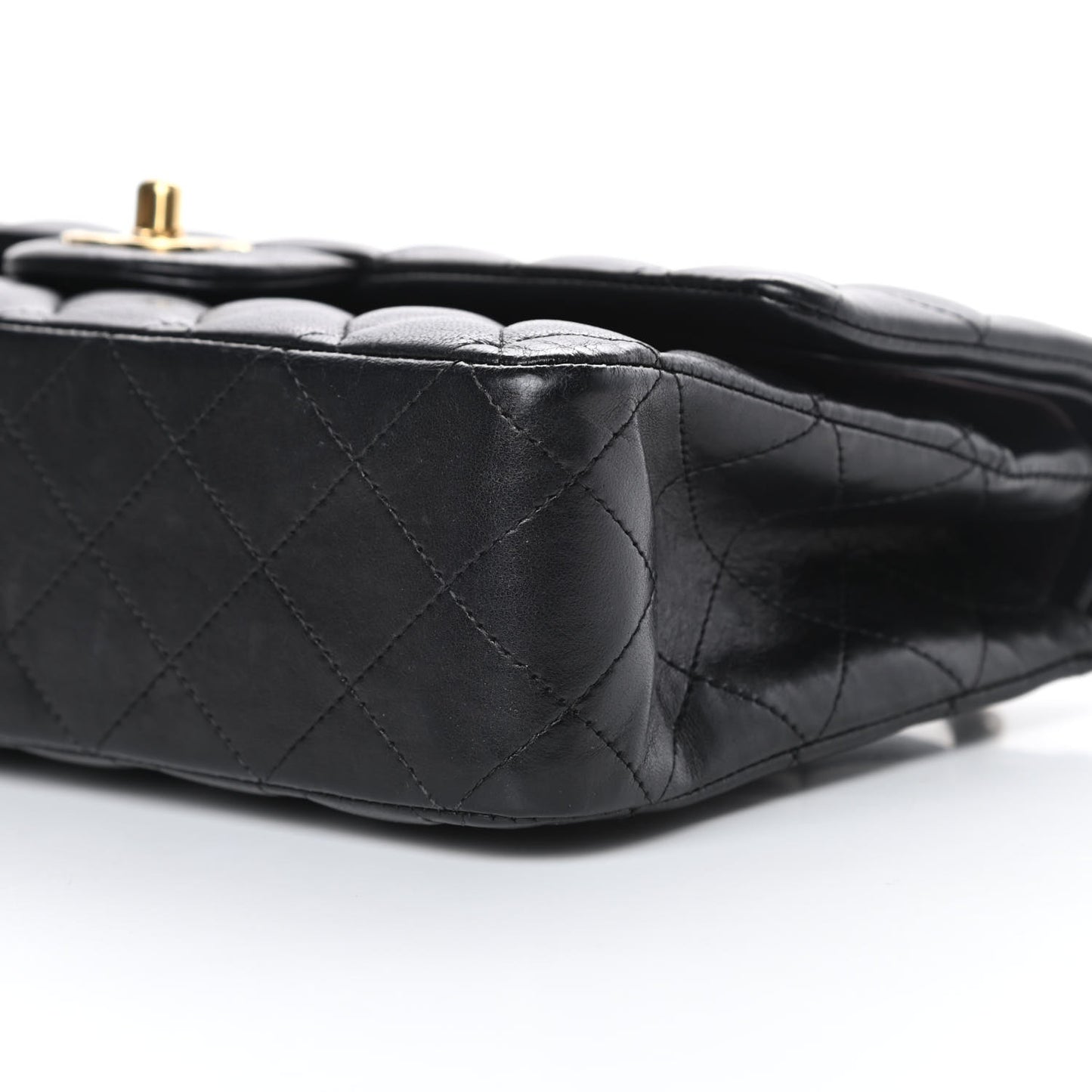Lambskin Quilted Medium Double Flap Black