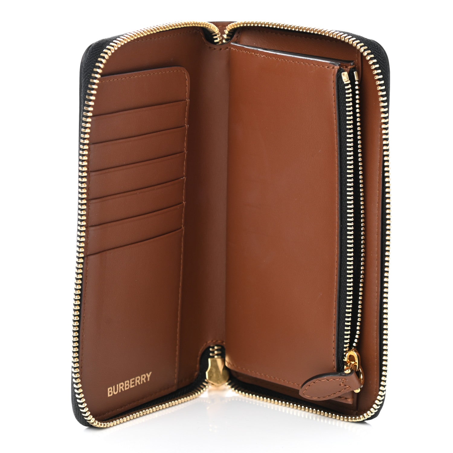 Burberry E-Canvas Monogram Zip Around Wallet Bridle Brown 5 of 6