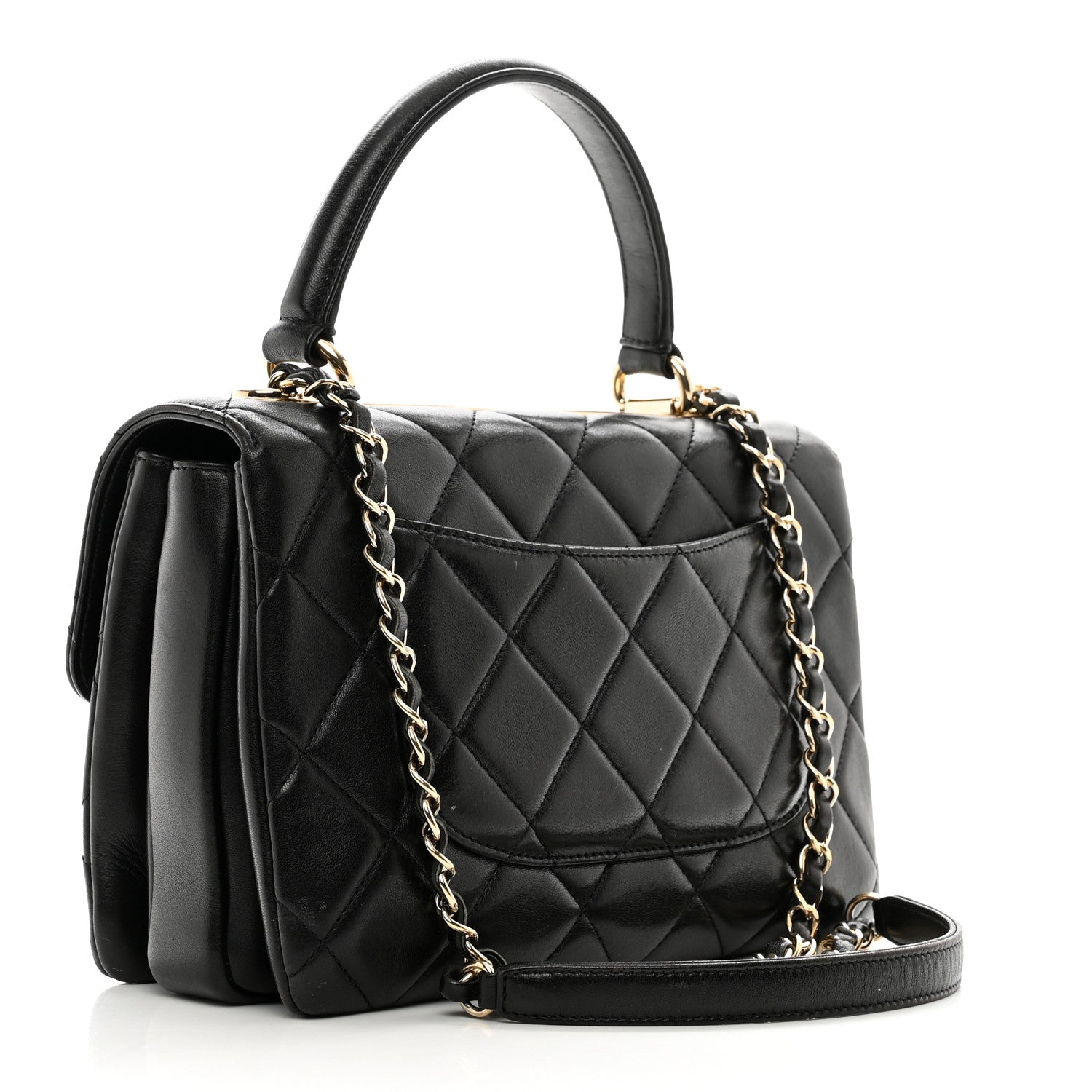 Chanel Lambskin Quilted Small Trendy CC Dual Handle Flap Bag Black 3 of 12