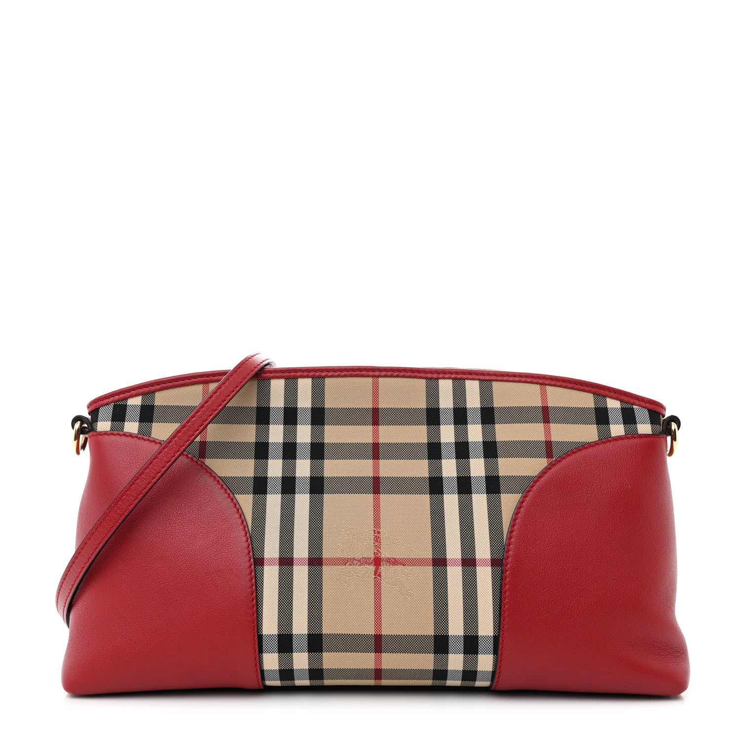 Burberry Haymarket Check Small Chichester Crossbody Clutch Red 1 of 10