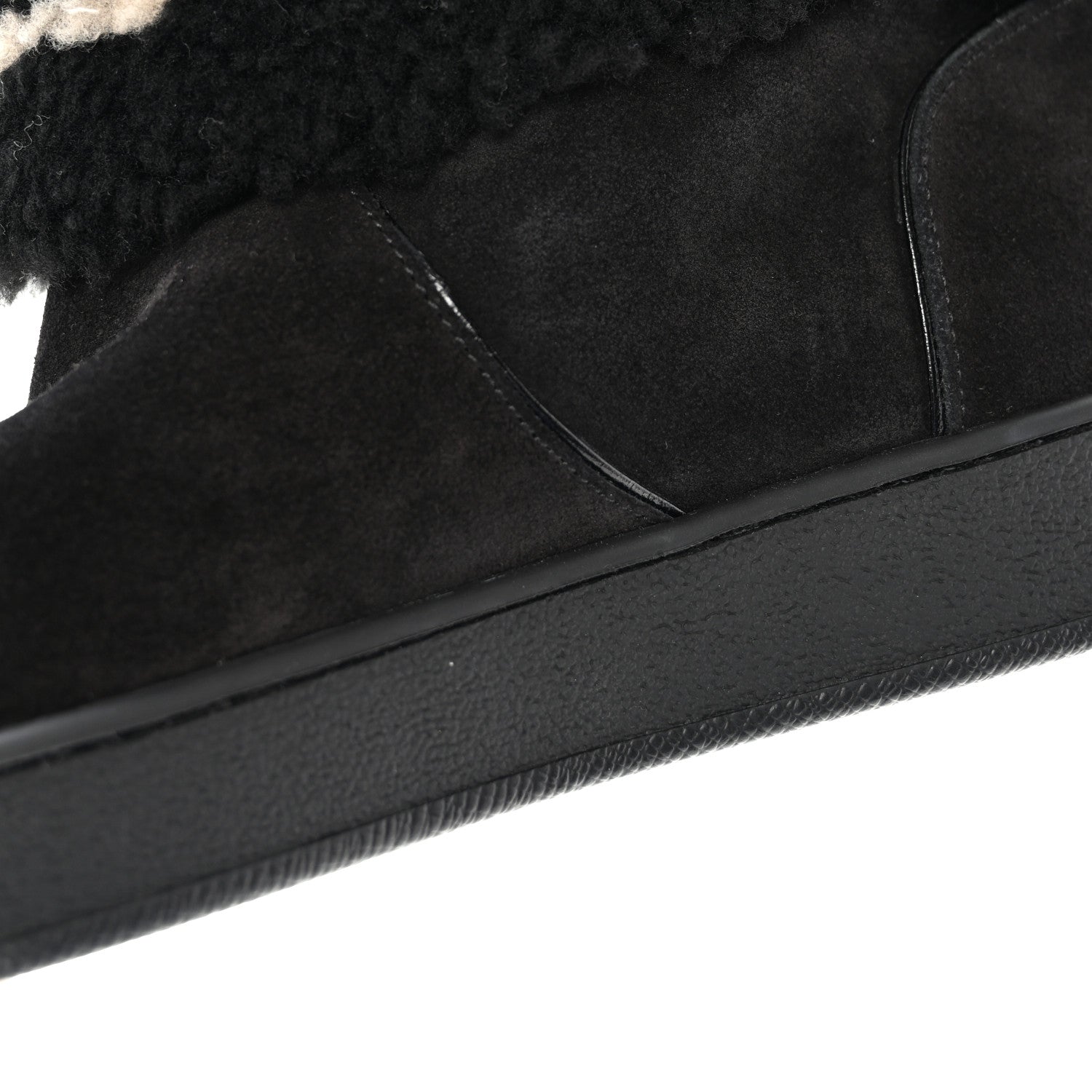 Louis Vuitton Suede Calfskin Shearling Snowdrop Flat Ankle Boot 37.5 Black 13 of 13