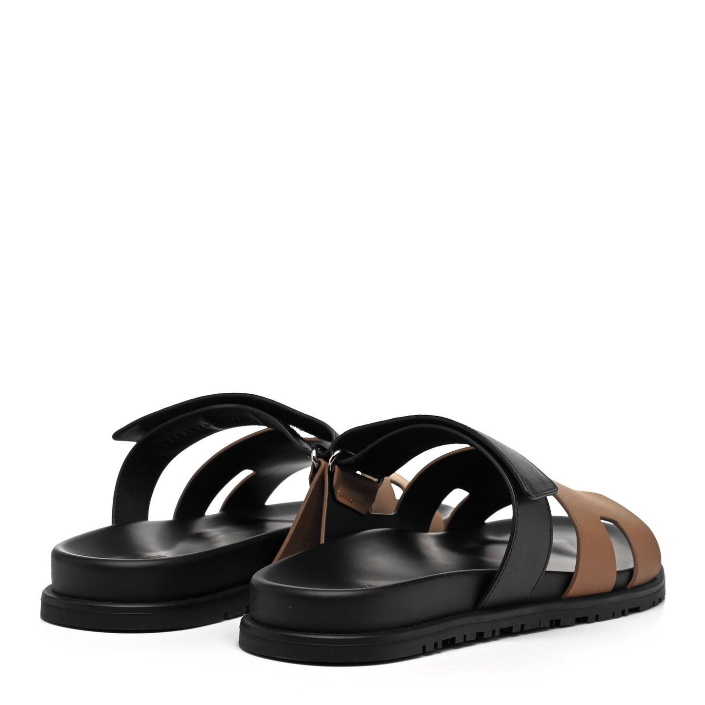 Calfskin Mens Chypre Sandals 45 Naturel Safari Black