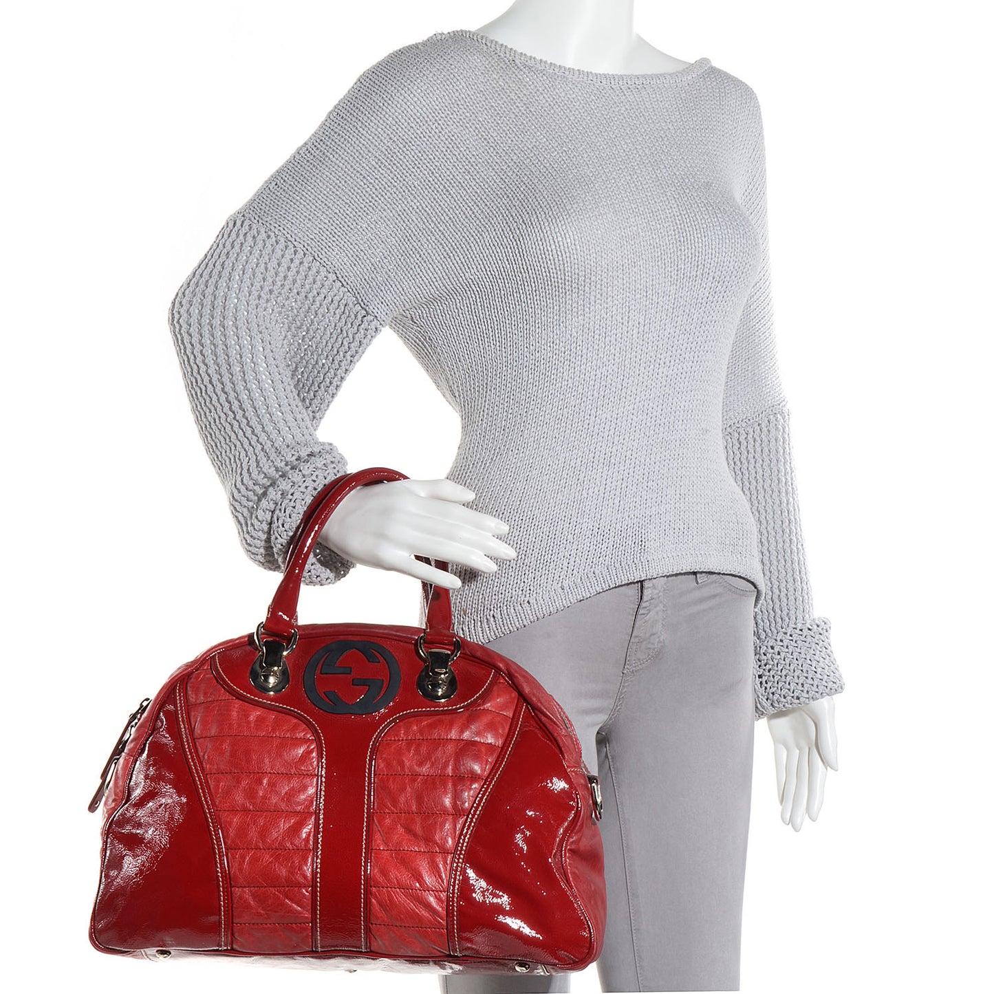 Leather Snow Glam Medium Boston Red