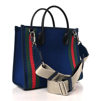Gucci Canvas Web Interlocking GG Canvas Tote Navy 3 of 9