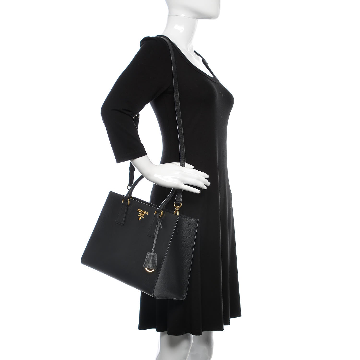 Prada Saffiano Tote Black 3 of 10